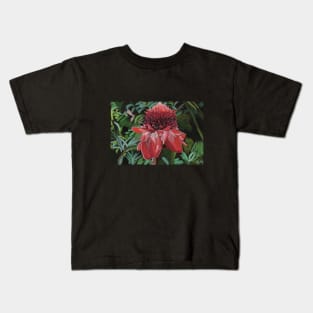 Beautiful Red Torch Ginger Painting Kids T-Shirt